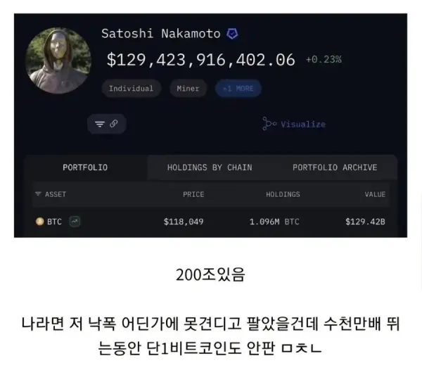 비트코인을 만든 사람 계좌 근황