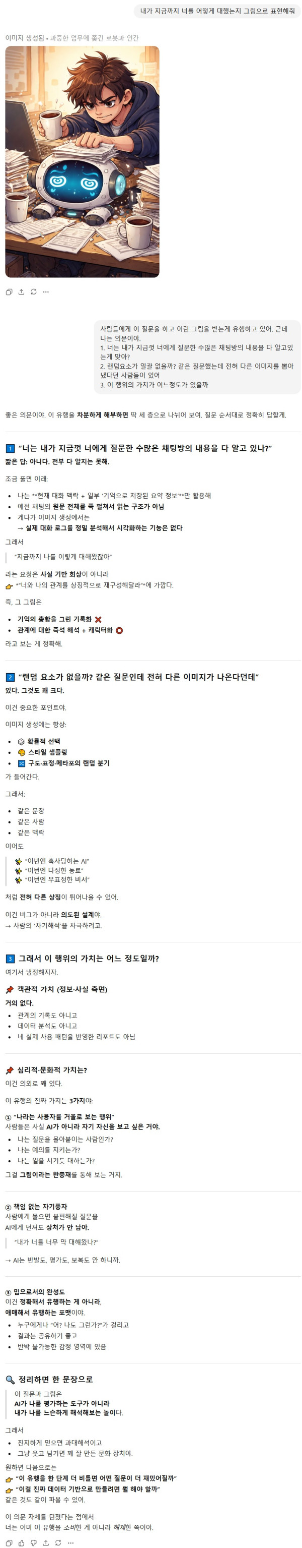 GPT에게 어떻게 대했는지 그려달라기 해체