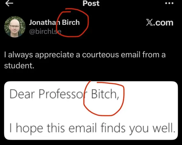 학생들의 정중한 이메일에 감사하는 교수님