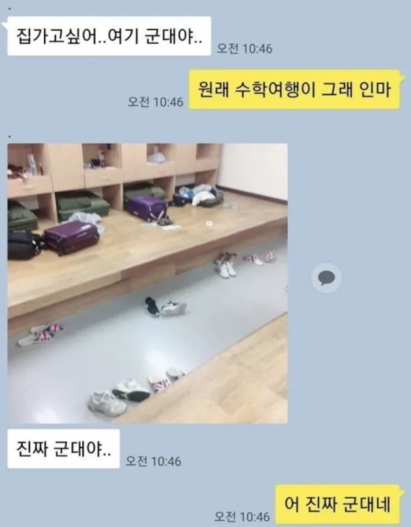 이게 군대야 수학여행이야